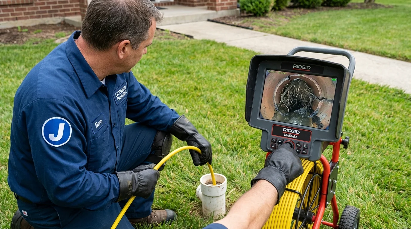 Sewer camera inspection being performed by Johns Plumbing LLC in Adrian